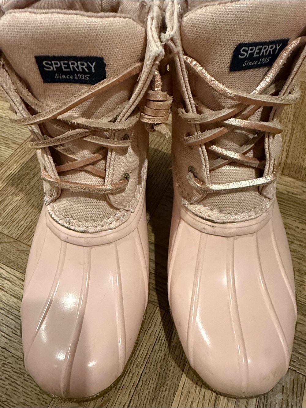 Sperry Girl's Blush Pink Waterproof Saltwater Boots